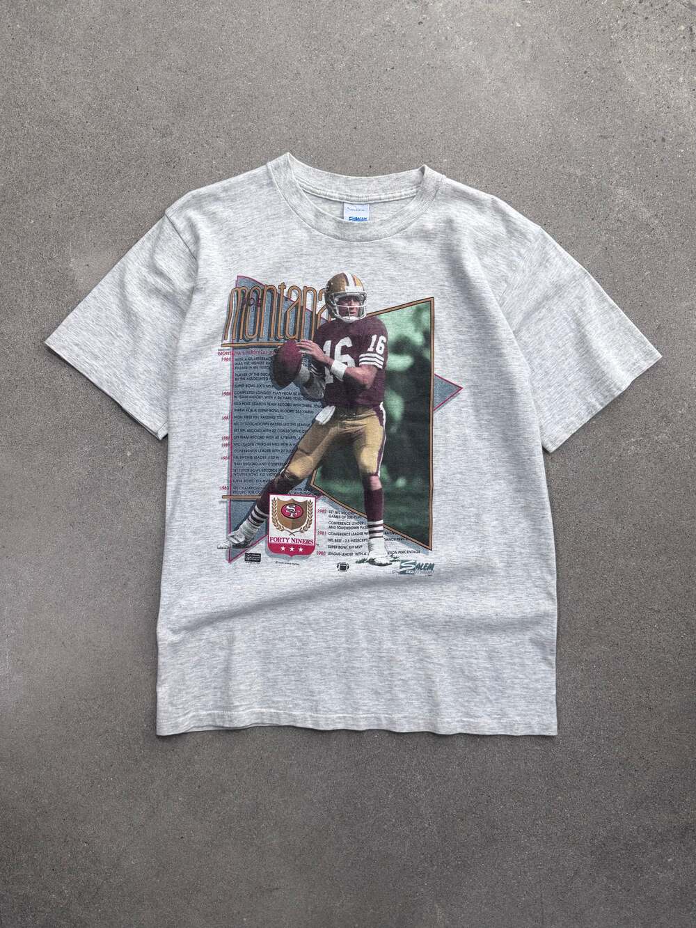 Vintage 1990 Salem Sportswear Joe Montana San Francisco 49ers NFL T-Shirt - L